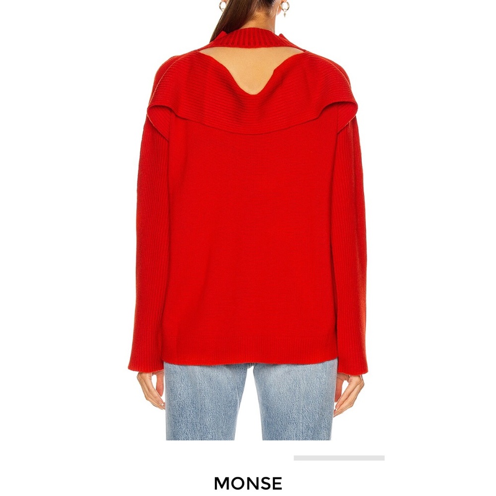 MONSE Vibrant Red Knit with Unique Back Cutout